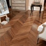 Parquet Noyer Contrecollé Point de Hongrie Vernis Naturel – Image 2